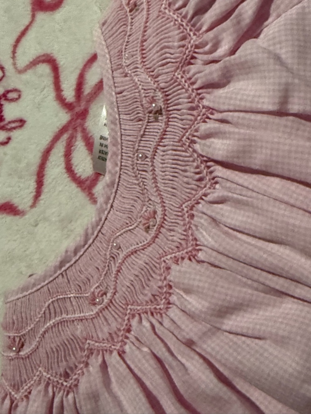 Petit Ami Pink Baby Dress Top with Subtle Heart Detail